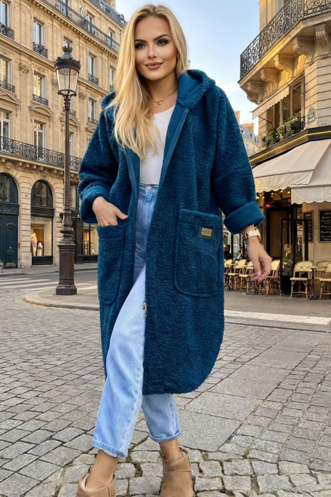 Παλτό ZLOVERDA PETROL, Χρώμα: πετρόλ, IVET.EU - Εκπτώσεις έως -80%