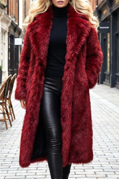 Παλτό DIVELZA, Χρώμα: μπορντό, IVET.EU - Εκπτώσεις έως -80%