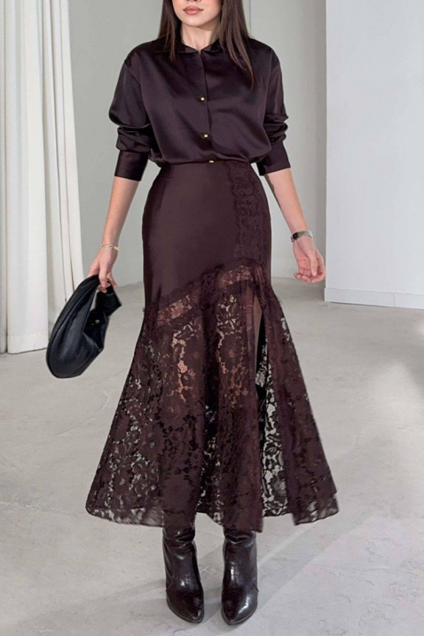 Φούστα DANZOLA BROWN, Χρώμα: καφέ, IVET.EU - Εκπτώσεις έως -80%