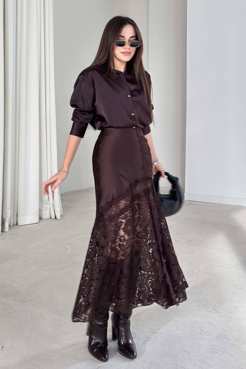 Φούστα DANZOLA BROWN, Χρώμα: καφέ, IVET.EU - Εκπτώσεις έως -80%