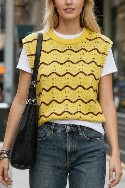 Πουλόβερ DEANESA YELLOW, Χρώμα: κίτρινο, IVET.EU - Εκπτώσεις έως -80%