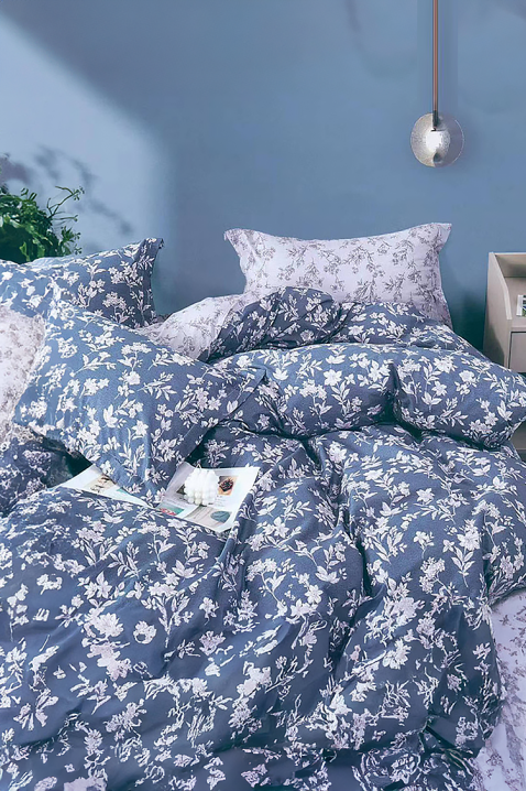 Σετ κρεβατοκάμαρας ZERDOLFA 160x200 cm βαμβακερό - 4 τεμ., Χρώμα: μπλε, IVET.EU - Εκπτώσεις έως -80%