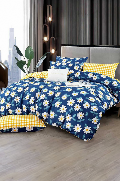 Σετ κρεβατοκάμαρας KROVEFA 160x200 cm βαμβακερό - 4 τεμ., Χρώμα: μπλε, IVET.EU - Εκπτώσεις έως -80%