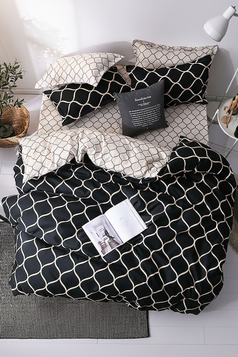 Σετ κρεβατοκάμαρας MIOXEJA 160x200 cm βαμβακερό - 4 τεμ., Χρώμα: μαύρο, IVET.EU - Εκπτώσεις έως -80%