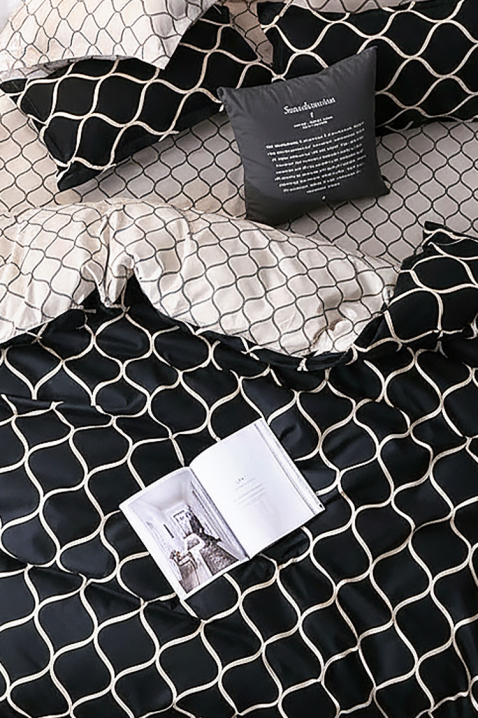 Σετ κρεβατοκάμαρας MIOXEJA 160x200 cm βαμβακερό - 4 τεμ., Χρώμα: μαύρο, IVET.EU - Εκπτώσεις έως -80%