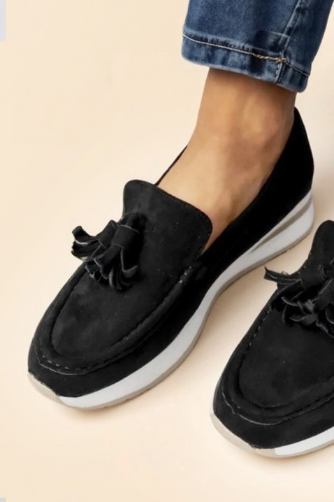 Γυναικεία μοκασίνια MIOGELMA BLACK, Χρώμα: μαύρο, IVET.EU - Εκπτώσεις έως -80%