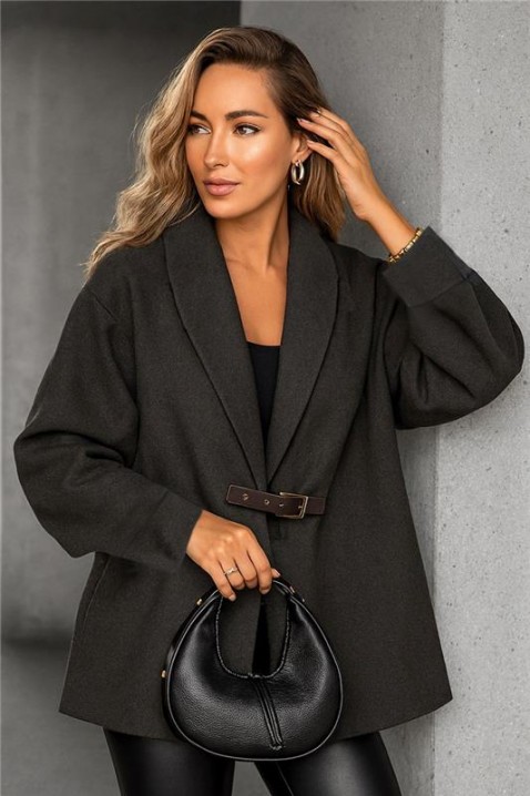 Παλτό JERTOLFA BLACK, Χρώμα: μαύρο, IVET.EU - Εκπτώσεις έως -80%