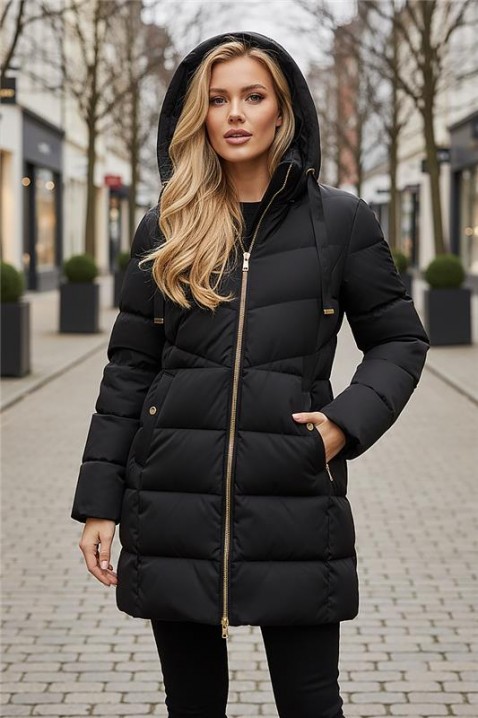 Μπουφάν NORVELDA BLACK, Χρώμα: μαύρο, IVET.EU - Εκπτώσεις έως -80%