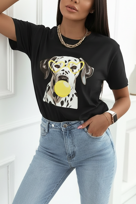 Κοντομάνικο μπλουζάκι MARGINZA BLACK, Χρώμα: μαύρο, IVET.EU - Εκπτώσεις έως -80%