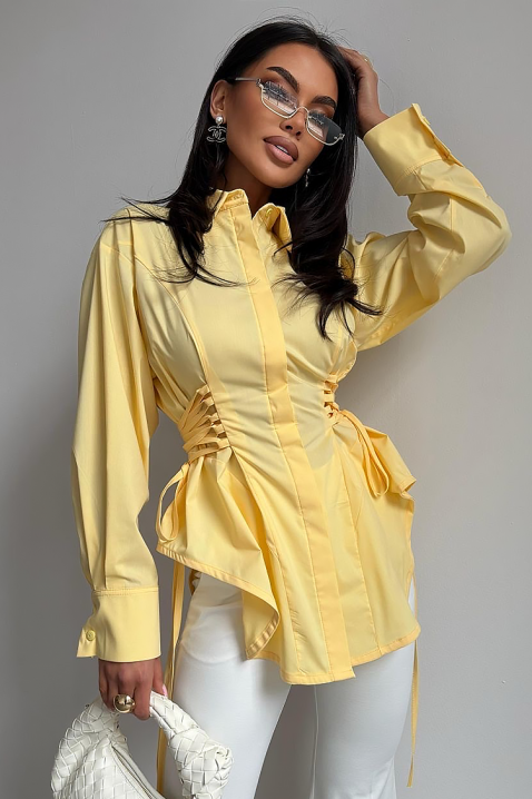 Γυναικείο πουκάμισο VIONEZA YELLOW, Χρώμα: κίτρινο, IVET.EU - Εκπτώσεις έως -80%