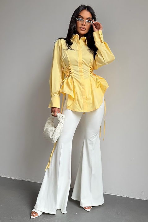 Γυναικείο πουκάμισο VIONEZA YELLOW, Χρώμα: κίτρινο, IVET.EU - Εκπτώσεις έως -80%