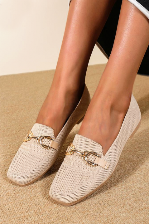 Γυναικεία μοκασίνια MILINITA BEIGE, Χρώμα: μπεζ, IVET.EU - Εκπτώσεις έως -80%