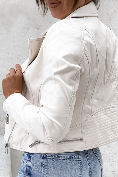 Τζιν μπουφάν SIOVEGA, Χρώμα: άσπρο, IVET.EU - Εκπτώσεις έως -80%