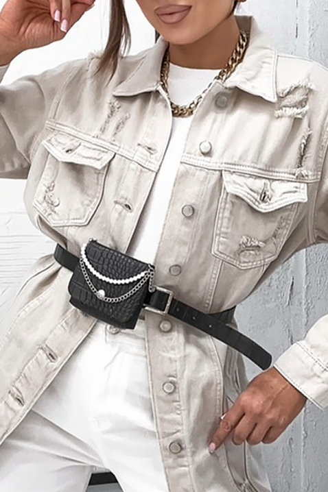 Τζιν μπουφάν REPOLFA, Χρώμα: εκρού, IVET.EU - Εκπτώσεις έως -80%