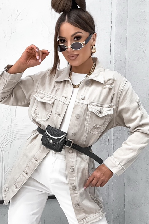 Τζιν μπουφάν REPOLFA, Χρώμα: εκρού, IVET.EU - Εκπτώσεις έως -80%