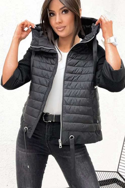 Μπουφάν AMEFTIDA BLACK, Χρώμα: μαύρο, IVET.EU - Εκπτώσεις έως -80%