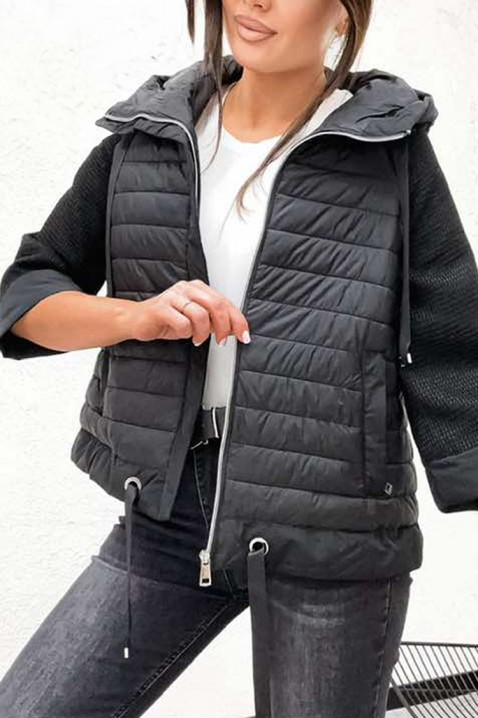 Μπουφάν AMEFTIDA BLACK, Χρώμα: μαύρο, IVET.EU - Εκπτώσεις έως -80%