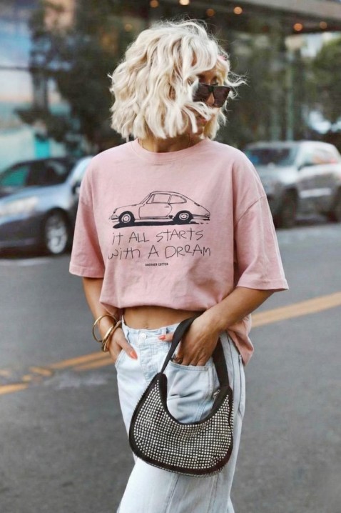 Κοντομάνικο μπλουζάκι ALEMINDA, Χρώμα: ροζ, IVET.EU - Εκπτώσεις έως -80%