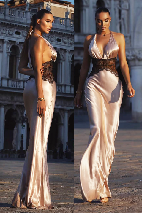 Φόρεμα AFRODILNZA PUDRA, Χρώμα: πούδρα, IVET.EU - Εκπτώσεις έως -80%