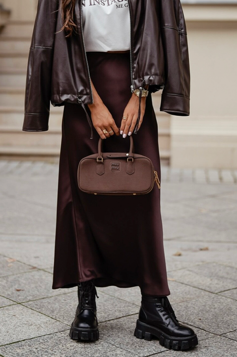 Φούστα ADEMISA BROWN, Χρώμα: καφέ, IVET.EU - Εκπτώσεις έως -80%