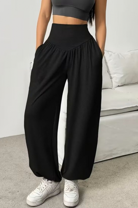 Παντελόνι ZEVROLDA BLACK, Χρώμα: μαύρο, IVET.EU - Εκπτώσεις έως -80%