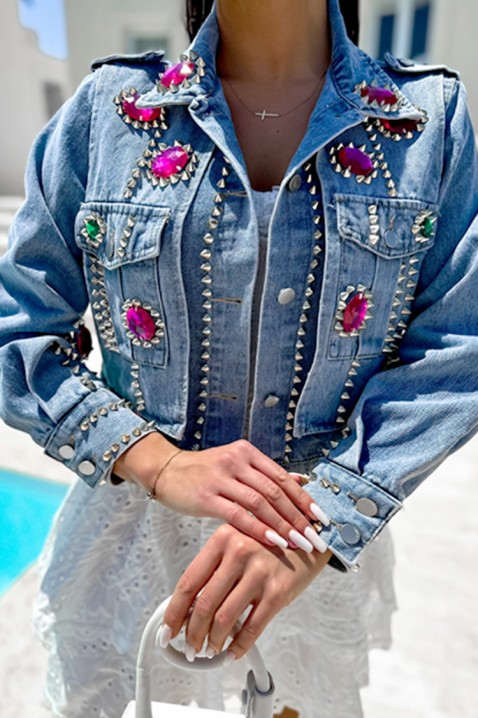 Τζιν μπουφάν VELSONFA PINK, Χρώμα: μπλε, IVET.EU - Εκπτώσεις έως -80%