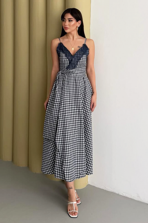 Φόρεμα ALEKSINIA WHITE, Χρώμα: μαύρο και άσπρο, IVET.EU - Εκπτώσεις έως -80%