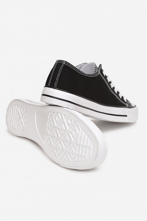 Ανδρικά πάνινα παπούτσια FRANCO BLACK, Χρώμα: μαύρο, IVET.EU - Εκπτώσεις έως -80%