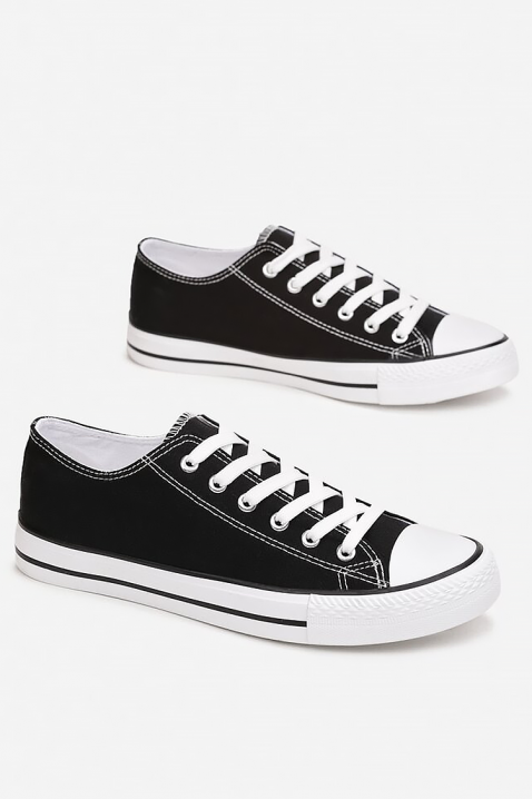 Ανδρικά πάνινα παπούτσια FRANCO BLACK, Χρώμα: μαύρο, IVET.EU - Εκπτώσεις έως -80%