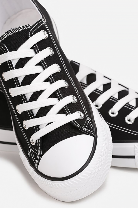 Ανδρικά πάνινα παπούτσια FRANCO BLACK, Χρώμα: μαύρο, IVET.EU - Εκπτώσεις έως -80%