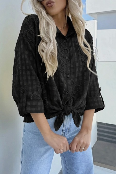 Γυναικείο πουκάμισο RENISIA BLACK, Χρώμα: μαύρο, IVET.EU - Εκπτώσεις έως -80%