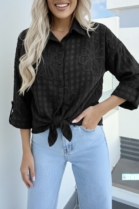 Γυναικείο πουκάμισο RENISIA BLACK, Χρώμα: μαύρο, IVET.EU - Εκπτώσεις έως -80%