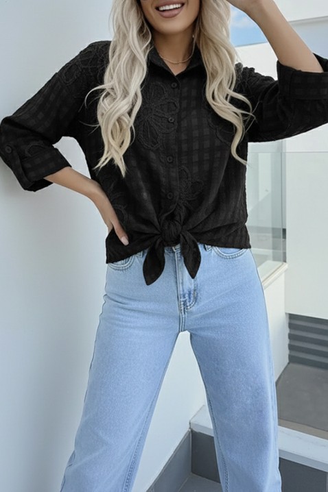 Γυναικείο πουκάμισο RENISIA BLACK, Χρώμα: μαύρο, IVET.EU - Εκπτώσεις έως -80%