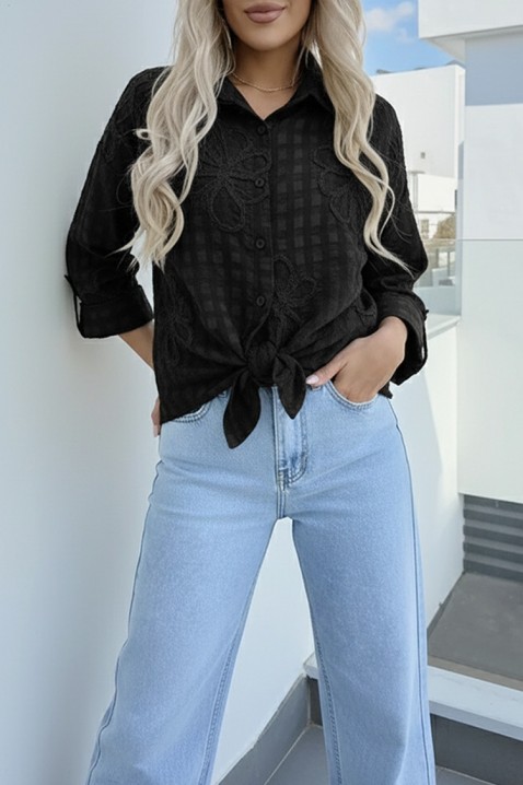 Γυναικείο πουκάμισο RENISIA BLACK, Χρώμα: μαύρο, IVET.EU - Εκπτώσεις έως -80%