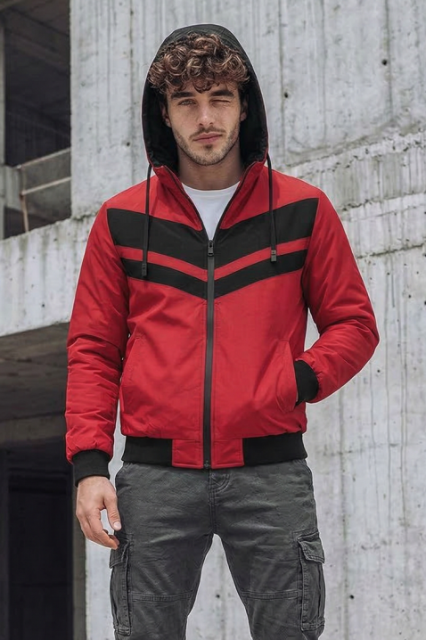 Ανδρικό μπουφάν ELISIO RED, Χρώμα: κόκκινο, IVET.EU - Εκπτώσεις έως -80%