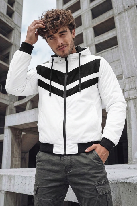 Ανδρικό μπουφάν ELISIO WHITE, Χρώμα: άσπρο, IVET.EU - Εκπτώσεις έως -80%