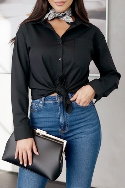 Γυναικείο πουκάμισο ZARLONA BLACK, Χρώμα: μαύρο, IVET.EU - Εκπτώσεις έως -80%