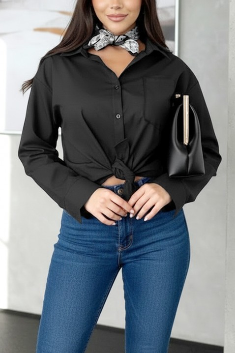 Γυναικείο πουκάμισο ZARLONA BLACK, Χρώμα: μαύρο, IVET.EU - Εκπτώσεις έως -80%