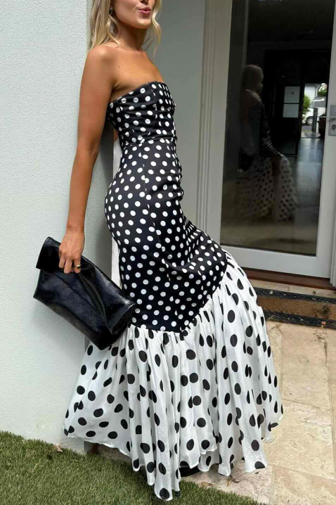 Φόρεμα GLOZEFINA, Χρώμα: μαύρο και άσπρο, IVET.EU - Εκπτώσεις έως -80%