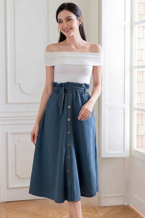 Φούστα ALEKSINTA, Χρώμα: μπλε, IVET.EU - Εκπτώσεις έως -80%