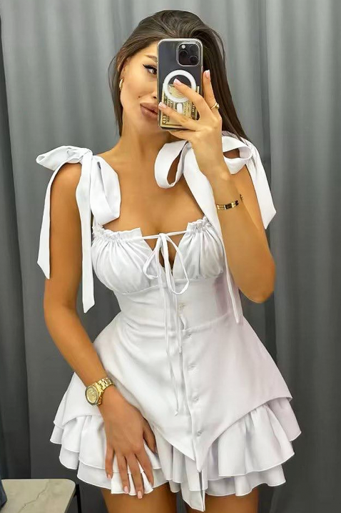 Φόρεμα ZLAROLFA WHITE, Χρώμα: άσπρο, IVET.EU - Εκπτώσεις έως -80%