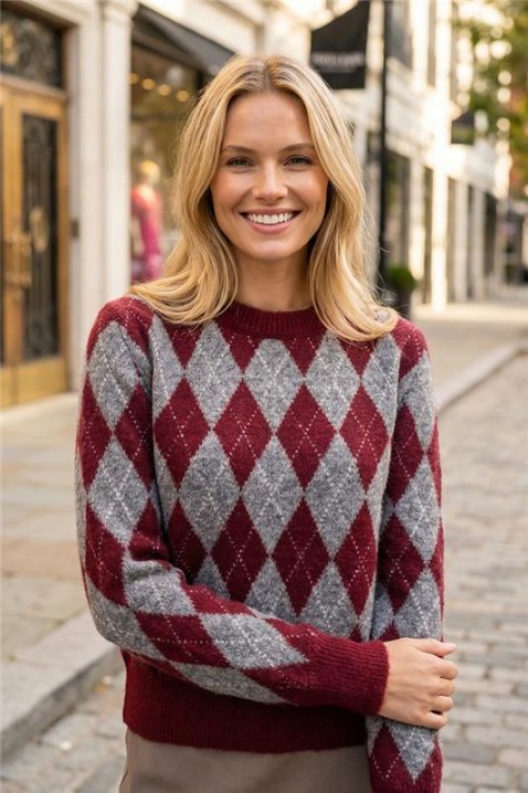 Πουλόβερ KELZORNA RED, Χρώμα: κόκκινο, IVET.EU - Εκπτώσεις έως -80%