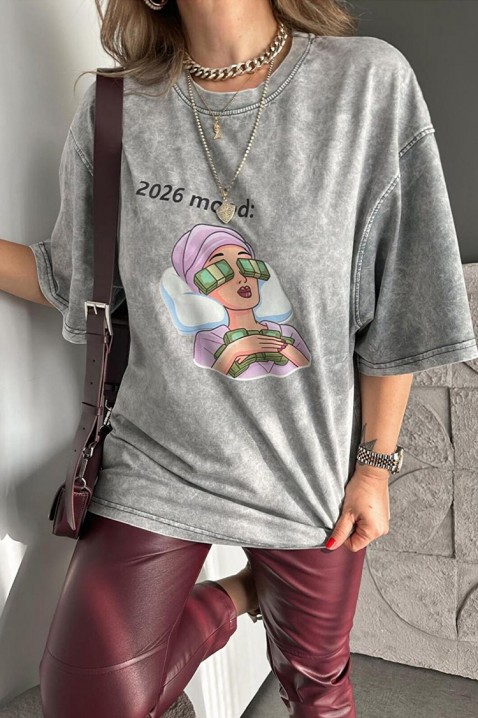 Κοντομάνικο μπλουζάκι OVELANZA GREY, Χρώμα: γκρι, IVET.EU - Εκπτώσεις έως -80%