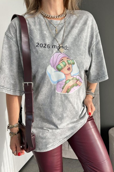 Κοντομάνικο μπλουζάκι OVELANZA GREY, Χρώμα: γκρι, IVET.EU - Εκπτώσεις έως -80%