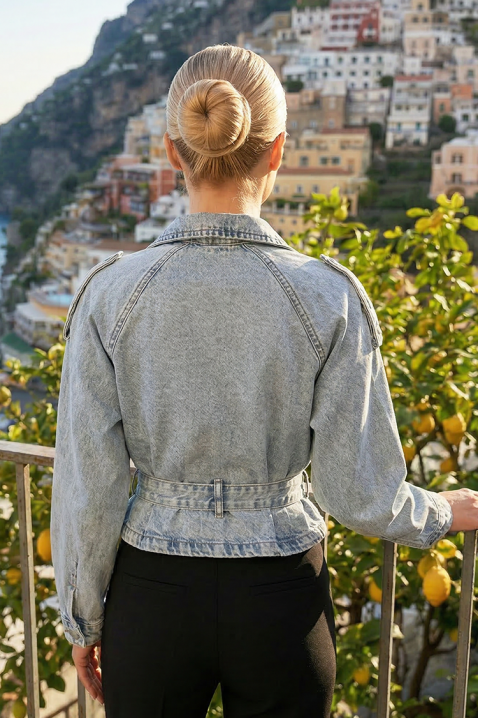 Τζιν μπουφάν LARVELDA, Χρώμα: Γαλάζιο, IVET.EU - Εκπτώσεις έως -80%