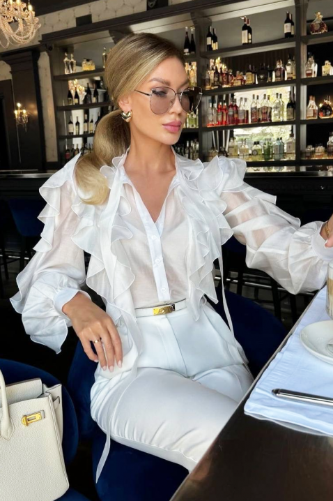 Γυναικείο πουκάμισο VOLENZA WHITE, Χρώμα: άσπρο, IVET.EU - Εκπτώσεις έως -80%