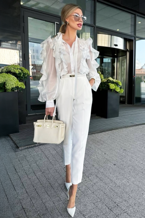 Γυναικείο πουκάμισο VOLENZA WHITE, Χρώμα: άσπρο, IVET.EU - Εκπτώσεις έως -80%