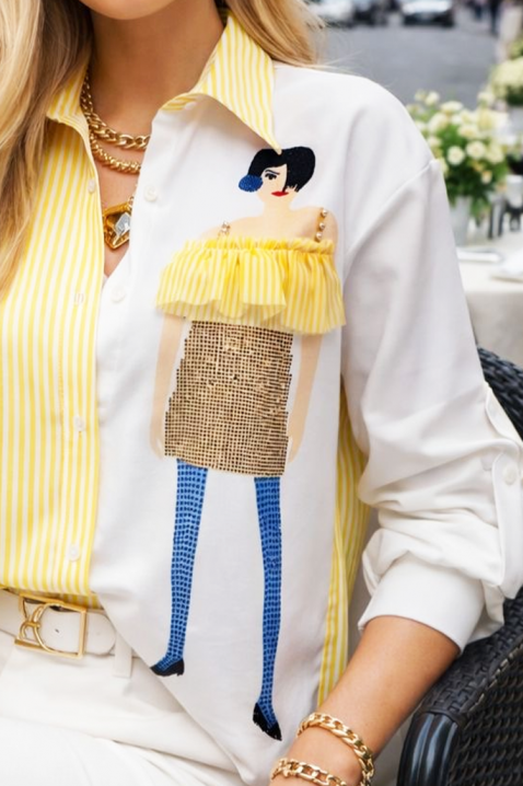 Γυναικείο πουκάμισο GERLANZA YELLOW, Χρώμα: κίτρινο, IVET.EU - Εκπτώσεις έως -80%