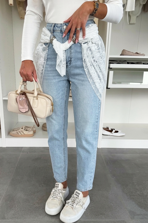 Τζιν FLORVILDA, Χρώμα: Γαλάζιο, IVET.EU - Εκπτώσεις έως -80%