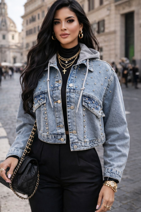 Τζιν μπουφάν GLORVELZA, Χρώμα: Γαλάζιο, IVET.EU - Εκπτώσεις έως -80%